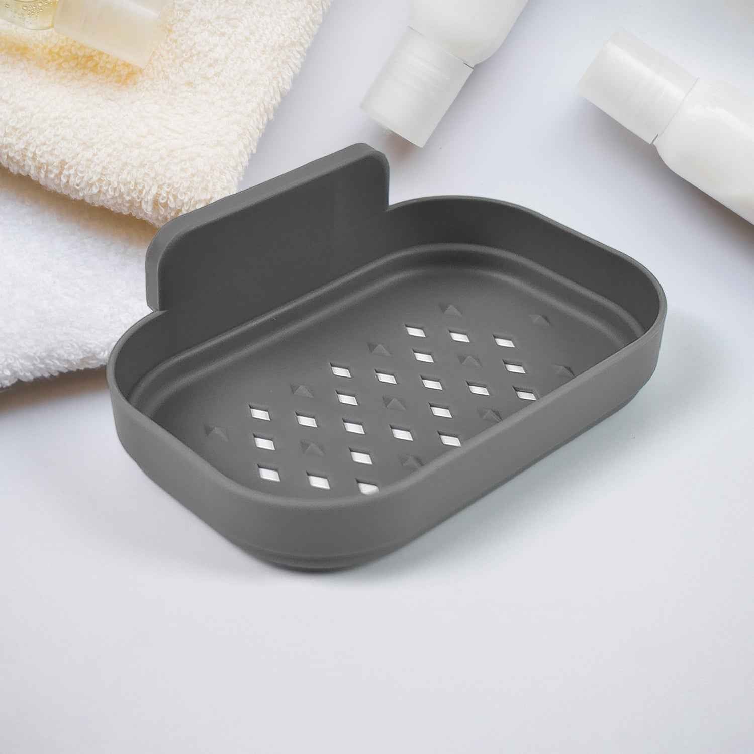Wall-Mounted Soap Dish – Self-Adhesive Plastic Holder | Mist & Relax