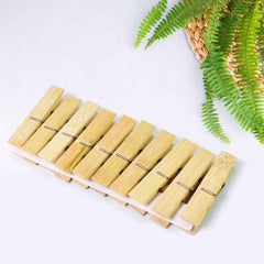 Bamboo Cloth Clips – Heavy Duty Wooden Pegs (10 Pcs) | BathNova