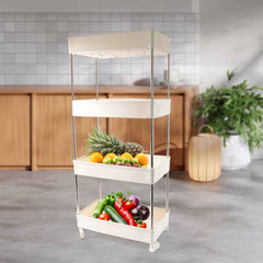 4 Layer Kitchen Rack – Durable Steel & Plastic Storage