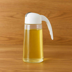 Glass Oil Bottle Dispenser 630ml – Automatic Lid & Drip-Free Pour