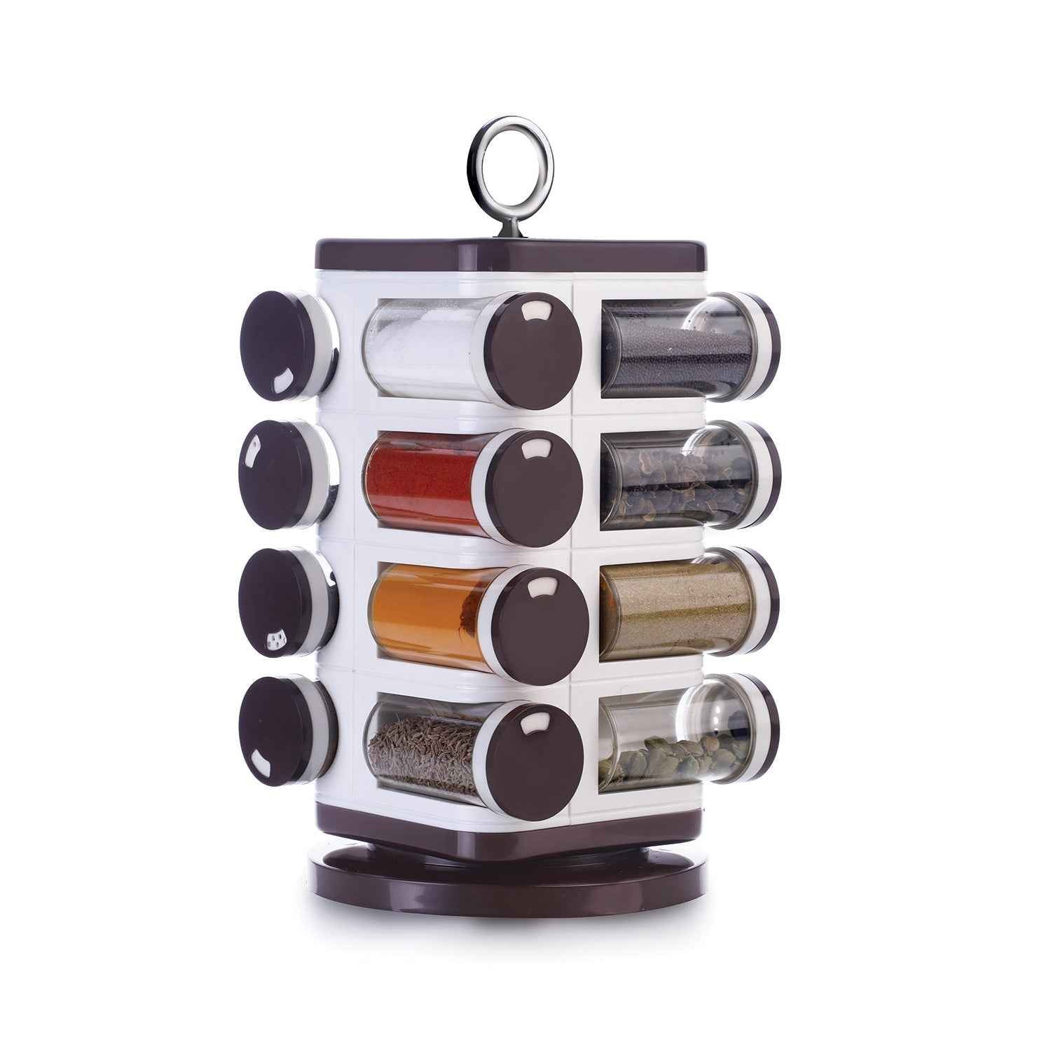 Revolving Spice Rack – 16 PC Plastic Jars, 100ml Each | Ganesh