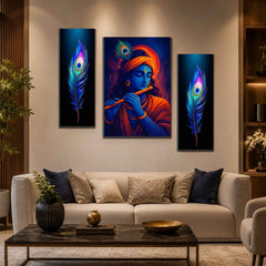 Krishna Wall Art Ð Vibrant MDF Painting for Spiritual DŽcor