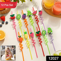 Reusable Plastic Straws – Cartoon Truck Design, 12 Pcs | Siplix