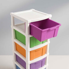 Plastic Storage Drawer Cabinet – 6-Layer Multi-Colored Organizer