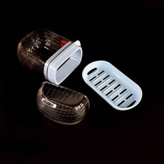 Leakproof design of Apex travel soap case prevents soap spills and mess