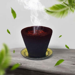 Side profile of several Gugal Sambrani Havan cups, ready for spiritual rituals.