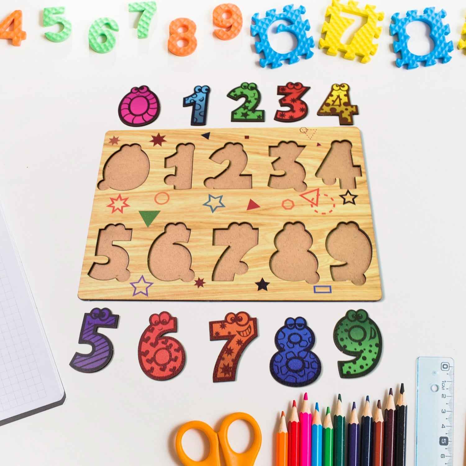 Wooden Number Puzzle – Early Learning Board | Inventive Play