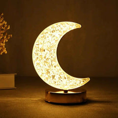 Moon Crystal Lamp – 3-Color Dimmable Touch Control | TinyTrendy