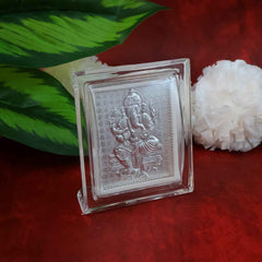 Lord Ganesha Silver-Plated Photo Frame – Elegant Spiritual Decor