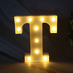 LED Marquee Alphabet Letter Light T – Warm Glow Battery Operated