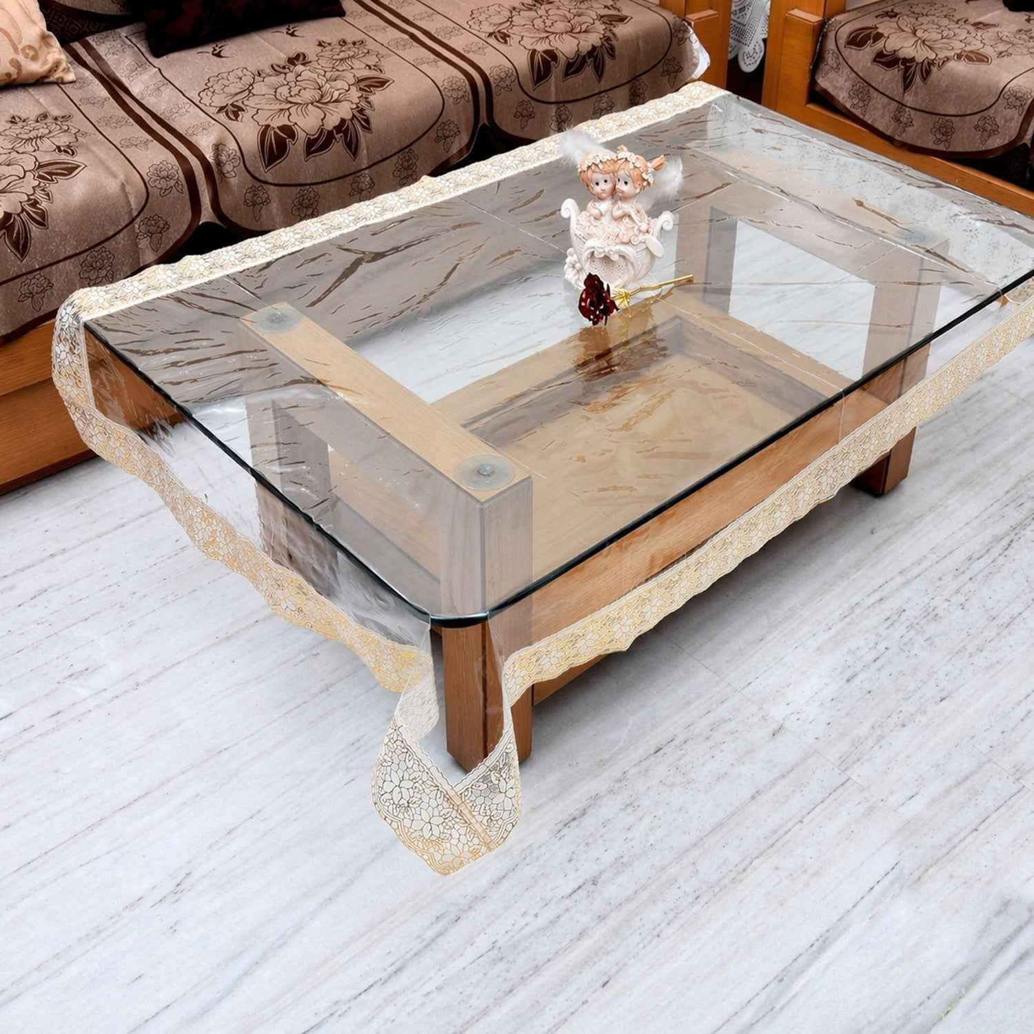 Transparent PVC Table Cover Ð Waterproof & Stylish for Dining & Center Tables