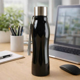 Stainless Steel Water Bottle – 600ml Leakproof with Carry Strap