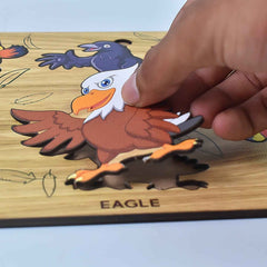 Wooden Bird Puzzle – Educational Board for Kids | Inventive Play