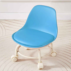 Ergonomic low rolling stool featuring cushioned seat and mobile wheels