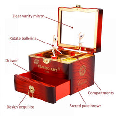 Ballerina Music Box – Hand Crank Piano & Storage |