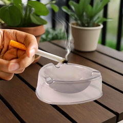 Transparent White Ashtray – Modern Triangular Cigarette Holder