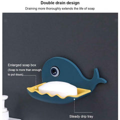 Wall Mounted Soap Holder – Fish Shape Double Layer Adhesive | VelvetBubbles