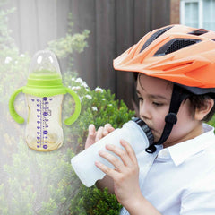Plastic Baby Feeding Bottle – Leakproof with Handles & Straw 300ml | Feedora