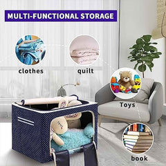 Foldable Steel-Frame Clothes Storage Box – Dust-Proof Organizer