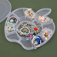 Transparent apple shape jewellery storage box for craft items