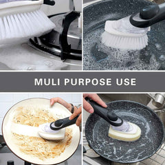 Soap Dispensing Dish Brush – Refillable Kitchen Scrubber | VelvetBubbles