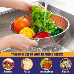 Stainless Steel Strainer Bowl – Multipurpose Kitchen Tool | Indo Glow