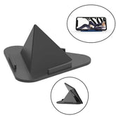 Black Pyramid Mobile Stand on white background showing sleek design