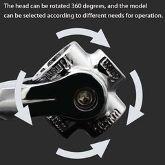 Universal socket wrench engaging a hex bolt, showcasing its adaptability for different fasteners.