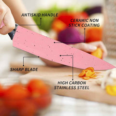 Chef Knife Set – 6 Pcs Stainless Steel Ceramic Coated | Quickslice
