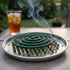 Mosquito Coil Stand – Durable Round Metal Holder with Ash Tray