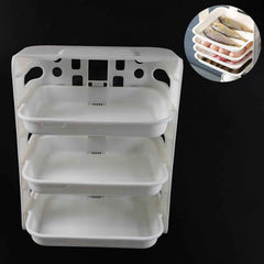 Wall-Mounted Food Organizer Rack – 3 Layer Plastic Kitchen Storage