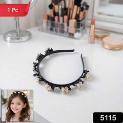 Pearl Embellished Floral Hairband – Elegant Accessory for Girls & Women