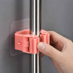 Wall-Mounted Plastic Broom Holder Clip for Efficient Storage