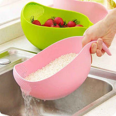 Rice Strainer Bowl Set – Thick Plastic 3pc with Handle | Vastate