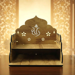 Wooden Home Mandir – Temple Style Pooja Stand with Lord Ganesha