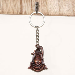 Lord Shiva Antique Finish Metal Keychain – Durable Devotional Gift