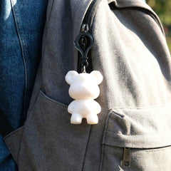 Front view of bear keychain with clip for keys and bags accessory