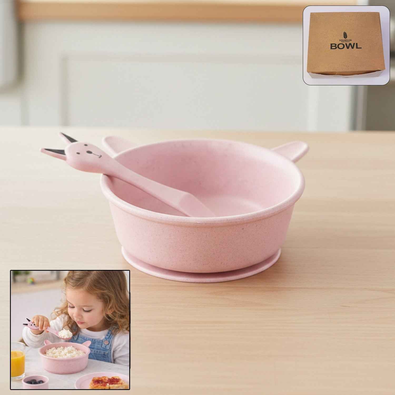Kids Feeding Bowl with Spoon – Safe & Lightweight 240ML Set