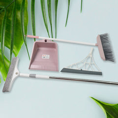 Durable broom brush and dustpan combo for efficient home cleaning