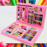 Vibrant 86-piece Kids Art Set by Craftily, showcasing all coloring and drawing supplies.