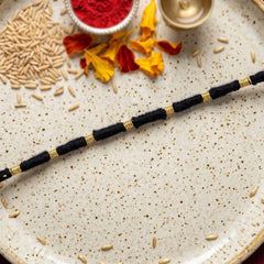 Rakhi Ð Handmade Black Thread with Gold Beads for Raksha Bandhan