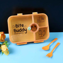 4-Compartment Leak-Resistant Lunch Box – BPA-Free with Cutlery