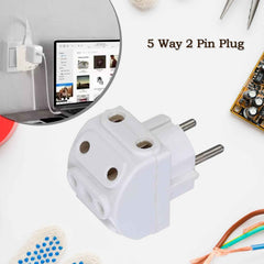 5-Way Multi-Plug Socket – 2-Pin Compact Power | Tetherix