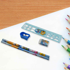 Kids Stationery Kit – 6-Piece Cartoon Set for School | TinyTrendy