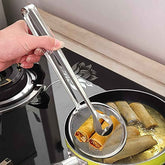 Frying Filter Spoon – 2-in-1 Stainless Steel with Clip | Quickslice