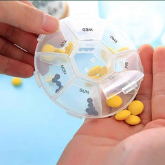 7-Sided Portable Pill Box – Compact Weekly Medicine Organizer