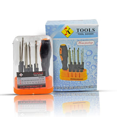 The complete 8-in-1 screwdriver set for mobile phone and electronics repair tasks.