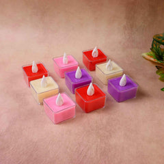 LED Flameless Tealight Candles – Vibrant Multicolor Set (9 Pc)