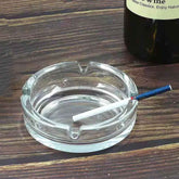 Crystal Glass Ashtray – Elegant Round Cigar & Cigarette Decor | Styleva