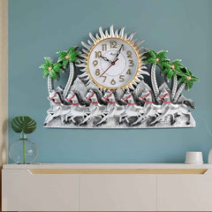 Plastic Wall Clock – Silent Sweep with Running Horse Design